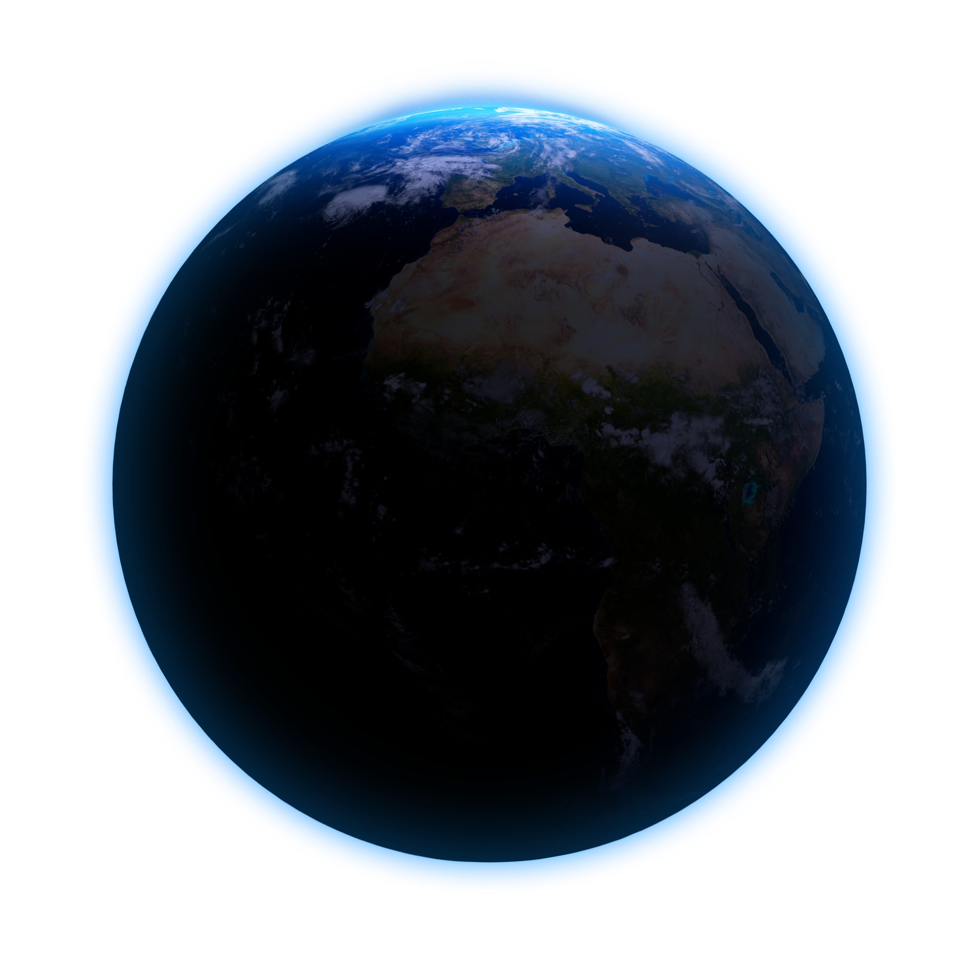 full view of earth in space
